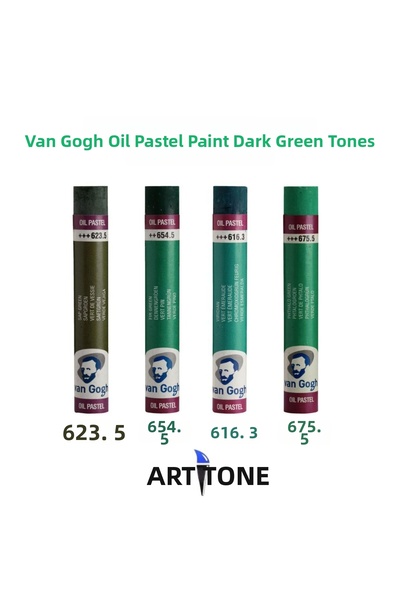 Talens Van Gogh Oil Pastel Set of 4 Dark Green Shades – for Artists & Students