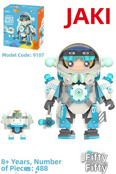 Vagonlife مجموعة ألعاب جاكي سبيس كويست باللون الأزرق ASTRONAUT-JK9107 (488 قطعة)