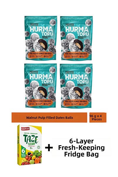 Harras Coconut Covered Dates Balls 96 g X 4 Pcs