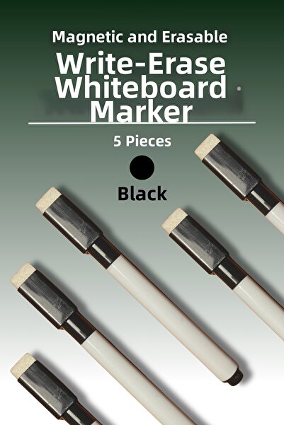 caps office Magnetic Eraser Write-Wipe Whiteboard Pen – Black Ink, Fine Tip, ...