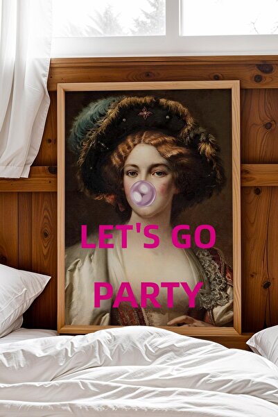 Saturn Lets Go Party Baby Tablou înrămat Artă clasică ironică Decor pentru ca...