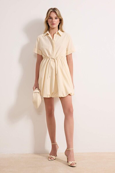 Trendyol Collection Stone Lace Mini Balloon Skirt Detailed Woven Dress Twoss2...