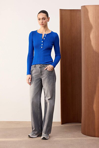 Trendyol Collection Trendyolmilla Wardrope Essentials Gray Low Waist 100% Cot...