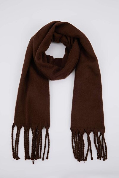 Trendyol Collection Коричневий в'язаний жіночий шарф TWOAW26AT00010