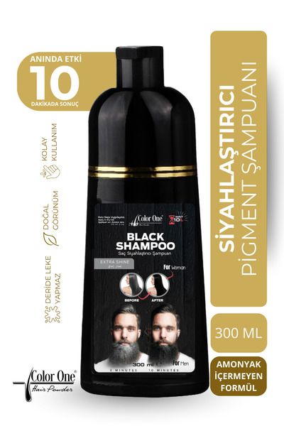 Color One Siyah (Black) Saç Şampuanı | 300 ML & Ton Etkisi
