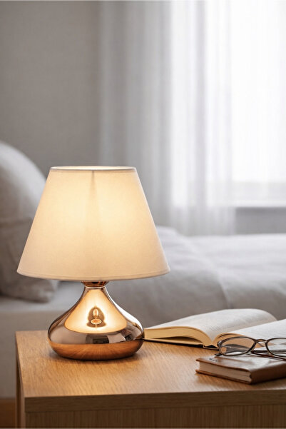 HOMİNG Ashley Gold Abajur Krem Başlık