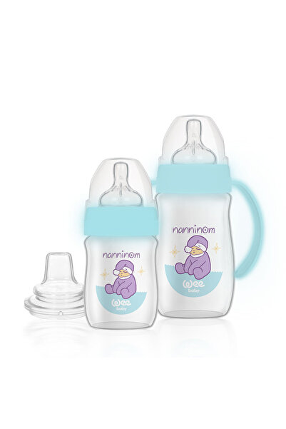 Wee Baby مجموعة زجاجات الأطفال ذات الفم العريض من نانينوم