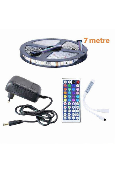 Asşerit Led Şerit Led Rgb 7 Metre Kumandalı 20 Renk 3 Çipli Iç Mekan Tak Çalı...