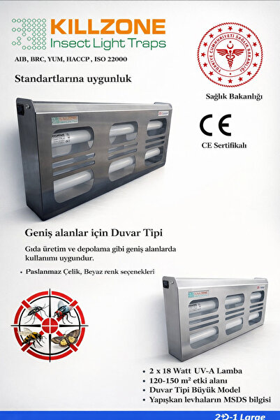 Killzone 2D-1 Large Profesyonel Yapışkanlı Sinek Öldürücü Cihaz – Duvar tipi ...