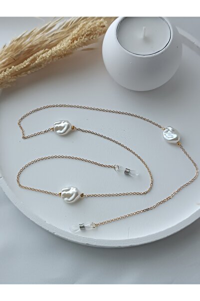 La fee aksesuar سلسلة نظارات نسائية، حبل نظارات، لؤلؤي ذهبي