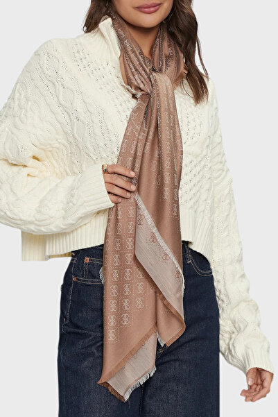 Guess KEFIAH LOGO 4G 125X1 Γυναικείο Μπεζ Φουλάρι AW5191POL03-LTL