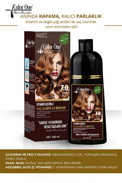 Color One Hair Powder COLOR ONE KUMRAL SAÇ ŞAMPUANI (BEYAZLAR İÇİN) 300 ML