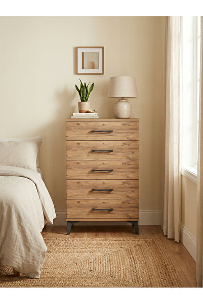Dienni Arges Komodin 5 Çekmeceli 60x30x96 Çam-Çam