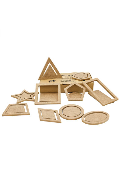 na neşeli ahşap Ahşap Geometrik Şekiller Çocuk Eğitim Seti  Ahşap Boyama, Eği...
