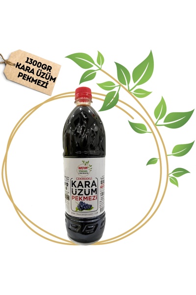 Baştan Yöresel Salihli Çekirdekli Kara Üzüm Pekmezi 1400gr
