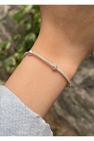 KAZZAZE Gümüş Kazaziye Gümüş Dorika Boncuklu Kazaziye Kadın Bileklik