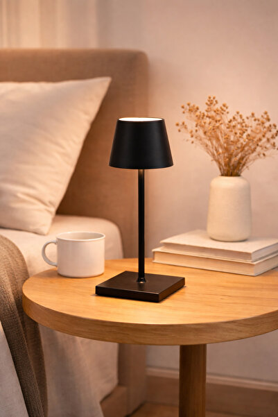 Taimi مصباح طاولة لاسلكي، قابل لإعادة الشحن، معدني، محمول، إضاءة ليلية بمستوي...