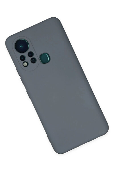 ykavm حافظة نيو فيس انفينيكس هوت 11 اس نانو من الداخل سيليكون مخملي - رمادي