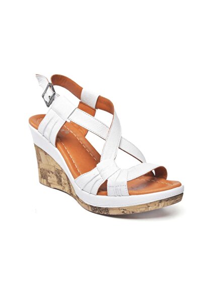 Zeynep Sıradağlı Kadın Beyaz Loreana Kaplama Dolgu Hakiki Deri Sandalet