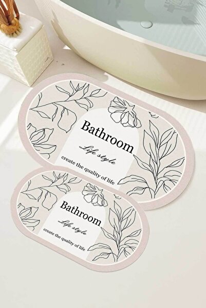 Decomia Home Цифровий нековзний мийний 2i Bath Bathroom Листяний килимок для ...