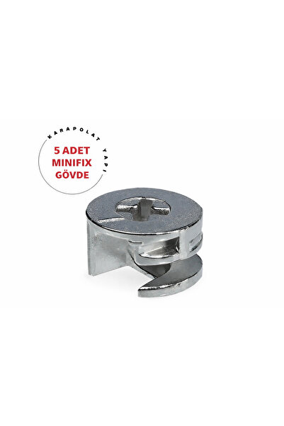 KarapolatYapı Minifix Gövde Mobilya Dolap Birleştirme Bağlantı Vidası 5 Adet