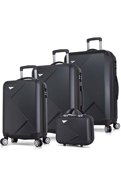My Valice Diamond Abs Kabin Orta Büyük Ve Makyaj Boy Siyah 4'lü Travel Valiz ...