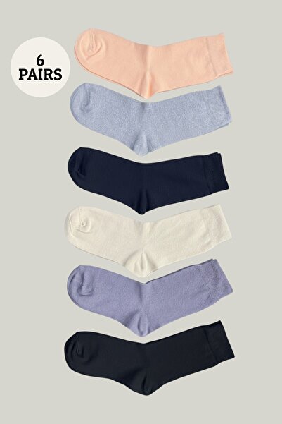 Esinti 6 Pairs of Women's Socks – Cotton, Classic & Colorful