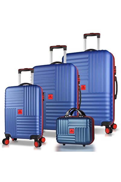 My Valice Puzzle Abs Kabin Orta Büyük Ve Makyaj Boy Lacivert 4'lü Travel Vali...