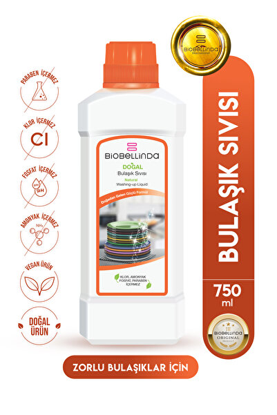 Biobellinda temizlik Doğal Konsantre Elde Bulaşık Güçlü Formül 750 ML