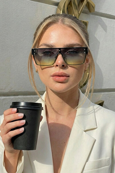 Eyesofia لويس أصفر أزرق - نظارة شمسية معدنية للجنسين