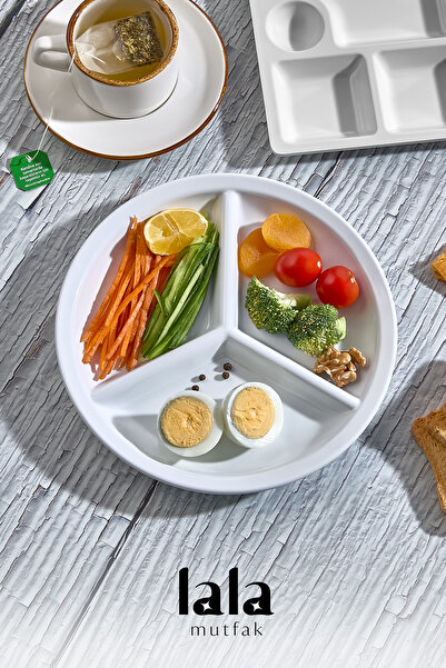 Lala Mutfak Gözde 3-Compartment Serving Plate – Break-Resistant - Diet Plate ...