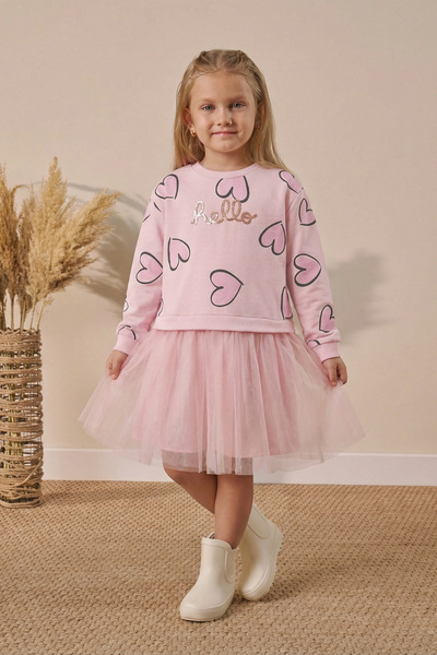 Minipodyum Εποχιακό μακρυμάνικο φόρεμα 4-7 ετών για κορίτσια - 100% βαμβάκι