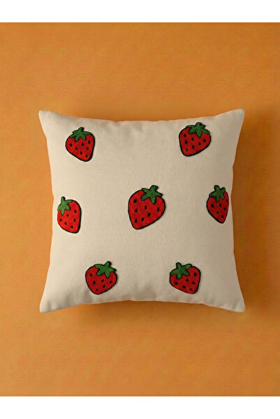 rellhome Strawberry Patterned Design Punch Pillow Cushion Cover