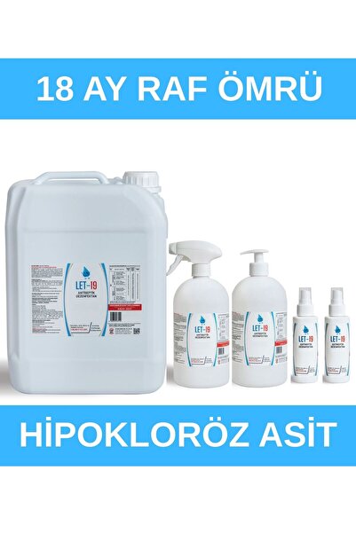 LET-19 5'li Set Hipokloröz El&yüz&cilt Dezenfektanı Antiviral-antibakteriyel ...