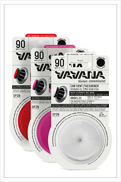 VAVANA Araba Klima Kokusu, Spin Oto Kokusu, Otomobil Kokusu 3'lü Set - Relaxe...