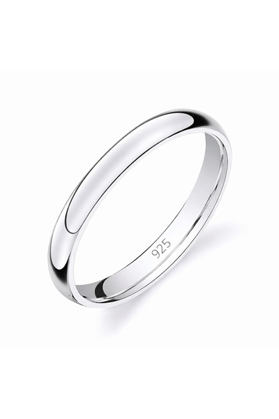 deren gümüş 4mm Bombeli Parlak Gümüş Alyans 925ayar Unisex Model