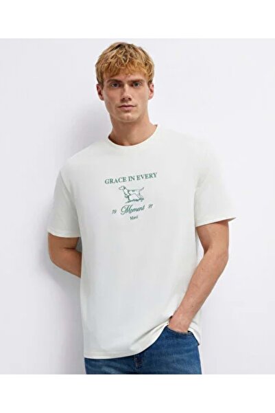 Mavi M0613159 Ανδρικό T-Shirt με Κέντημα  "Grace In Every " ΠΡΑΣΙΝΟ