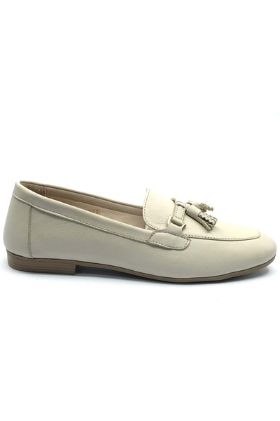 Venüs Balerini de damă din piele naturală Linder BEIGE