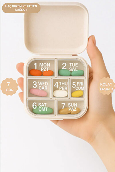 MİANO GLOBAL MİANO Taşınabilir 7 Günlük Haftalık İlaç Hap Vitamin Saklama Taş...
