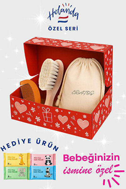 ERATOS Hollanda Özel Seri Bebeğinizin İsmine Özel Bakım Seti- Hediye Kutusu i...