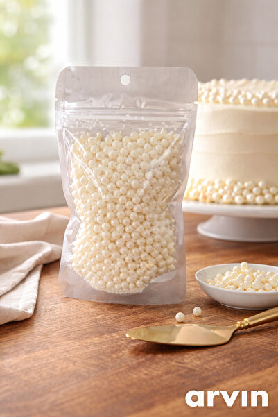 hediyehobihersey Beyaz Festival Boncuk Şeker 50Gr Yumuşak Yenilebilir