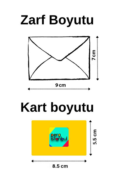 Pera İstanbul 2 Adet Kırmızı 7x9 Zarf 2 Adet Hediyelik Not Kartı 1 Adet Sticker Set Sevgililer Günü Yıl Dönümü