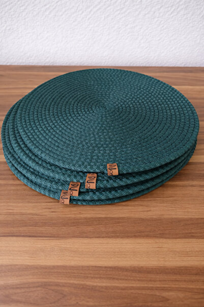 Naspar 4 قطع صحن / مفرش أطباق لون أخضر 32 سم