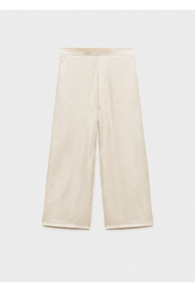 MANGO Kids Gerade geschnittene Hose in Metallic-Optik