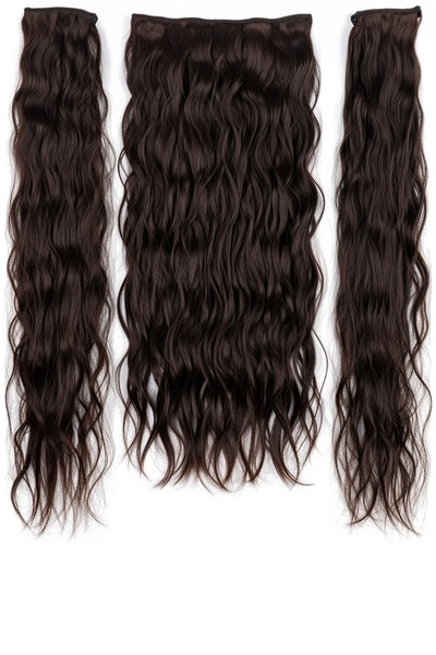 Zeysum Kahverengi Yarımay Saç Dalgalı Postiş (2 Yan 1 Yarımaydan Oluşan Set )...