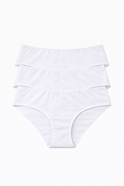 MAVİ QUMSAL Γυναικεία εσώρουχα μπικίνι σετ 3 τεμαχίων σε λευκό χρώμα χωρίς ρα...