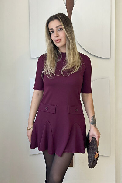 ECOTİQUE Γυναικείο Μοντάλ Υφασμάτινο Φόρεμα με βολάν Βαμβάκι τεμαχίων Με τσέπ...