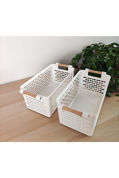 NEBİL HOME 2 Adet - Çok Amaçlı Plastik Tutacaklı Organizer Sepet - Dolap Içi ...