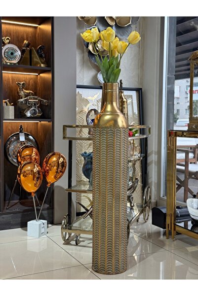 YASAR CONCEPT مزهرية أرضية معدنية من برافورا 110 سم