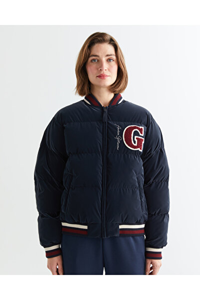 Gant Kadın Lacivert Hakim Yaka Logolu Bomber Ceket